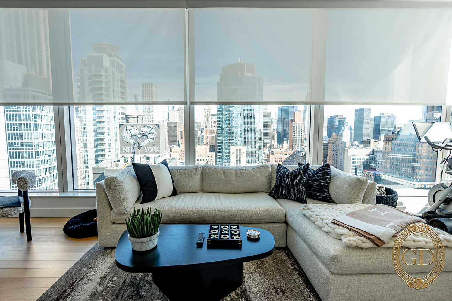 Modern window treatment in a contemporary home